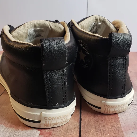 Leather Black Converse Junior Sneakers - Picture 8 of 16
